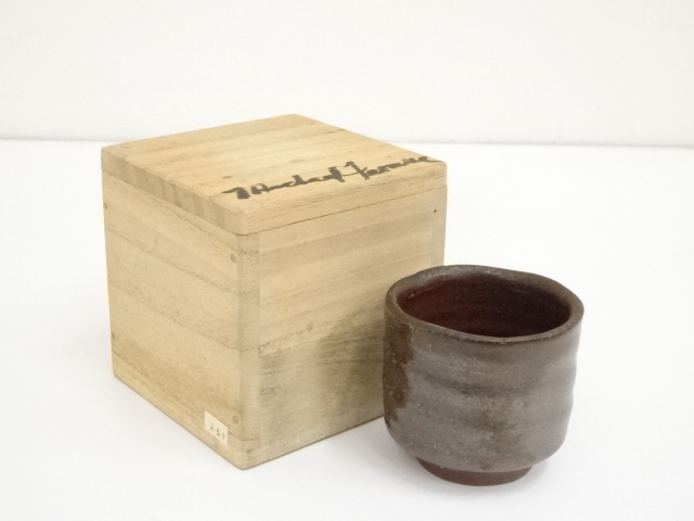 JAPANESE POTTERY BIZEN WARE SAKE CUP 